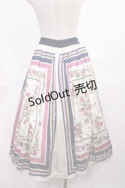 画像2: axes femme / スカーフ柄スカート M ネイビー H-25-11-23-1012-AX-SK-NS-ZH