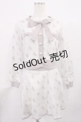 Ank Rouge / モノグラムジャガードニットSET/UP M オフ/ピンク H-25-11-23-1019-CA-OP-NS-ZH