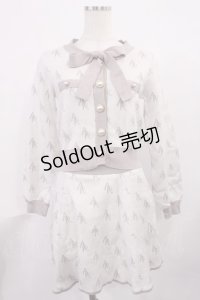 Ank Rouge / モノグラムジャガードニットSET/UP M オフ/ピンク H-25-11-23-1019-CA-OP-NS-ZH