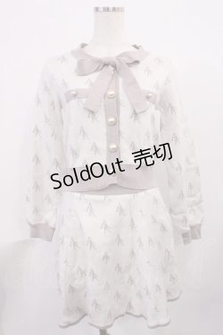 画像1: Ank Rouge / モノグラムジャガードニットSET/UP M オフ/ピンク H-25-11-23-1019-CA-OP-NS-ZH