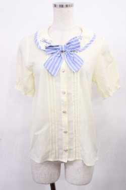 画像1: axes femme POETIQUE / パイピングデザインブラウス M 生成り H-25-11-23-1027-AX-BL-NS-ZH