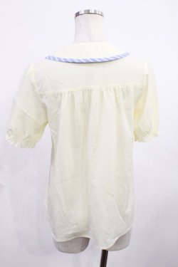 画像2: axes femme POETIQUE / パイピングデザインブラウス M 生成り H-25-11-23-1027-AX-BL-NS-ZH