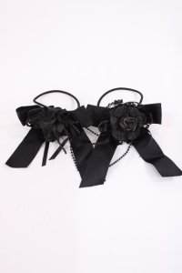 metamorphose / 薔薇リボンヘアゴム  ブラック H-25-11-23-1034-ME-AC-NS-ZH
