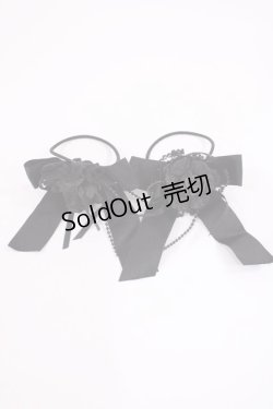 画像1: metamorphose / 薔薇リボンヘアゴム  ブラック H-25-11-23-1034-ME-AC-NS-ZH