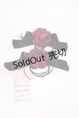 metamorphose / 薔薇リボンヘアゴム  ブラック/レッド H-25-11-23-1035-ME-AC-NS-ZH