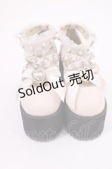 Ank Rouge / ハートリボン厚底シューズ M（23.0cm〜23.5cm） ピンク H-25-11-23-1041-CA-SH-NS-ZH