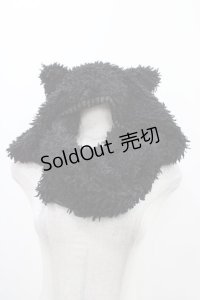 ALGONQUINS / 猫耳フードスヌード  黒 H-25-11-23-002-AL-ZA-KB-ZH