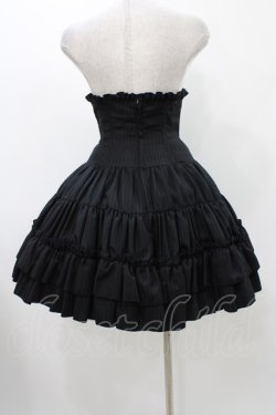 画像2: ATELIER PIERROT / ストライプティアードコルセットスカート  ブラック H-25-11-23-013-EL-SK-KB-ZH