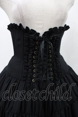 画像4: ATELIER PIERROT / ストライプティアードコルセットスカート  ブラック H-25-11-23-013-EL-SK-KB-ZH
