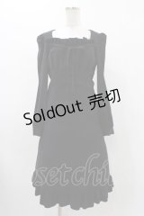 MIHO MATSUDA / フリルロングワンピース  ブラック H-25-11-23-014-GO-OP-KB-ZH