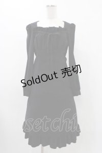 MIHO MATSUDA / フリルロングワンピース  ブラック H-25-11-23-014-GO-OP-KB-ZH