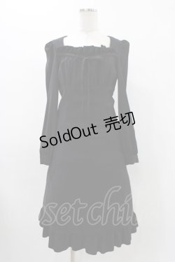 画像1: MIHO MATSUDA / フリルロングワンピース  ブラック H-25-11-23-014-GO-OP-KB-ZH