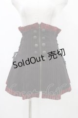 ALGONQUINS / ストライプハイウエストオーバースカート  黒×赤 H-25-11-23-020-AL-SK-KB-ZH