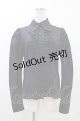 PEACE NOW / フリル付ブラウス  ブラック H-25-11-23-022-PU-BL-KB-ZH