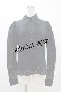 PEACE NOW / フリル付ブラウス  ブラック H-25-11-23-022-PU-BL-KB-ZH