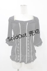 Ozz Croce / 薔薇刺繍レースアップトップス   H-25-11-23-024-OO-TO-KB-ZH