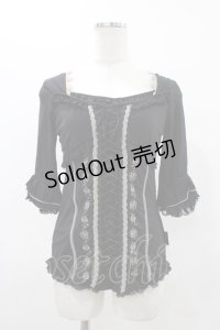Ozz Croce / 薔薇刺繍レースアップトップス   H-25-11-23-024-OO-TO-KB-ZH
