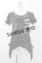 MAD / チェーン付ダメージカットソー L 黒 H-25-11-23-025-PU-TO-KB-ZH