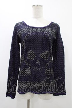 画像1: ALGONQUINS / チェーンスカルプリントカットソー  黒 H-25-11-23-026-AL-TO-KB-ZH