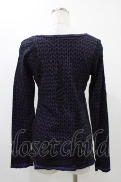 画像2: ALGONQUINS / チェーンスカルプリントカットソー  黒 H-25-11-23-026-AL-TO-KB-ZH