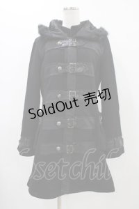 ALGONQUINS / ナポレオン風切替ベルトコート  黒 H-25-11-23-027-AL-CO-KB-ZH