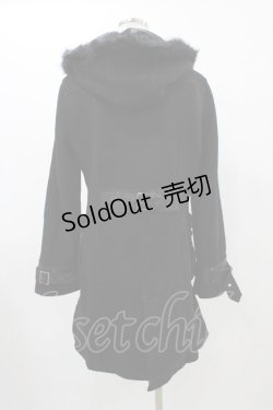 画像2: ALGONQUINS / ナポレオン風切替ベルトコート  黒 H-25-11-23-027-AL-CO-KB-ZH