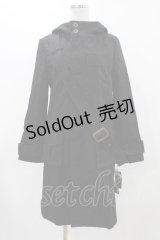 PEACE NOW / クロスステッチフードコート  黒 H-25-11-23-028-PU-CO-KB-ZH