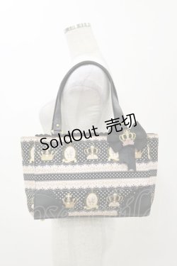 画像1: Angelic Pretty / ロイヤルプードルトートバッグ  ブラック H-25-11-24-1001-AP-BG-NS-ZH