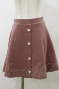 Ank Rouge / パールボタンフレアスカート M ピンク H-25-11-24-1043-CA-SK-NS-ZH