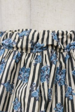 画像3: Physical Drop / ハンドメイドスカート【ストライプブーケ柄】 Free ブルー H-25-11-24-1048-LO-SK-NS-ZH