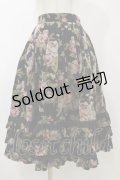 Innocent World / 別珍バラ柄バッスルスカート Free ブラック H-25-11-24-1050-IW-SK-NS-ZH