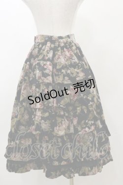 画像2: Innocent World / 別珍バラ柄バッスルスカート Free ブラック H-25-11-24-1050-IW-SK-NS-ZH