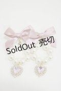 Rojita / リボン付サークルパールピアス  ピンク H-25-11-24-1007-LO-AC-NS-ZH