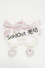 Rojita / リボン付サークルパールピアス  ピンク H-25-11-24-1007-LO-AC-NS-ZH