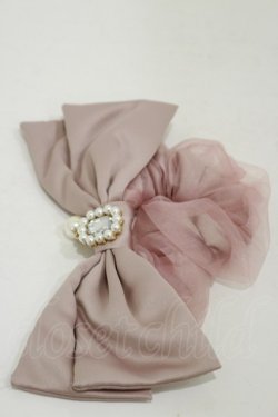 画像1: Rojita / パールチャーム付きBIGリボンシュシュ  ピンク H-25-11-24-1008-LO-AC-NS-ZH