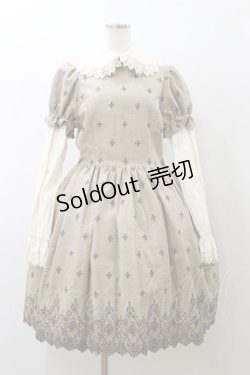 画像1: Innocent World / バラとユリ紋章のスカラップワンピース Free ベージュ H-25-11-24-1063-IW-OP-NS-ZH