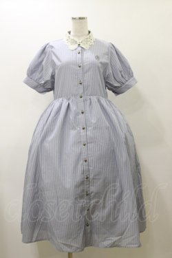 画像1: m petit by misako / ストライプワンピース M サックス H-25-11-24-1065-LO-OP-NS-ZH