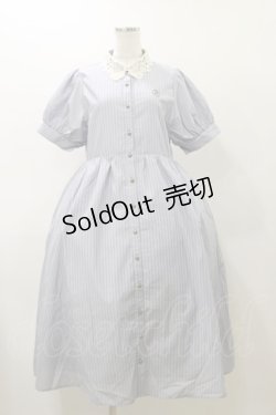 画像1: m petit by misako / ストライプワンピース M サックス H-25-11-24-1065-LO-OP-NS-ZH