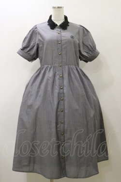 画像1: m petit by misako / ストライプワンピース M グレー H-25-11-24-1066-LO-OP-NS-ZH