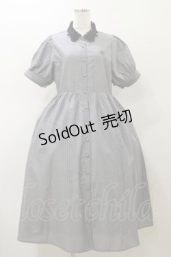 画像1: m petit by misako / ストライプワンピース M グレー H-25-11-24-1066-LO-OP-NS-ZH