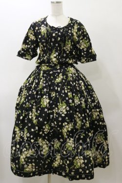 画像1: PINK HOUSE / すみれとブーケワンピース Free ブラック H-25-11-24-1069-LO-OP-NS-ZH