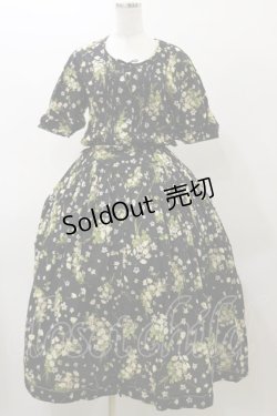 画像1: PINK HOUSE / すみれとブーケワンピース Free ブラック H-25-11-24-1069-LO-OP-NS-ZH