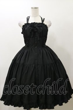 画像1: Physical Drop / シャーリングジャンパースカート Free ブラック H-25-11-24-1073-LO-OP-NS-ZH