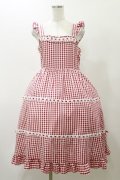 Cherirulu Chocola / ギンガムチェックジャンパースカート L レッド H-25-11-24-1075-LO-OP-NS-ZH