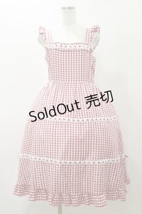 Cherirulu Chocola / ギンガムチェックジャンパースカート L レッド H-25-11-24-1075-LO-OP-NS-ZH