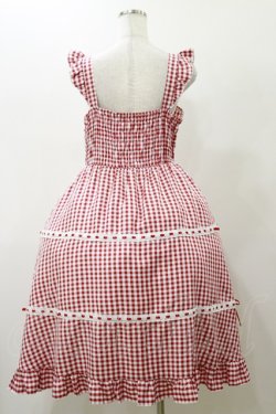 画像2: Cherirulu Chocola / ギンガムチェックジャンパースカート L レッド H-25-11-24-1075-LO-OP-NS-ZH