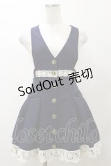 LIZ LISA / リボンボタンジャンパースカート Free ネイビー H-25-11-24-1081-LO-OP-NS-ZH