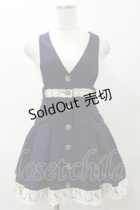 LIZ LISA / リボンボタンジャンパースカート Free ネイビー H-25-11-24-1081-LO-OP-NS-ZH