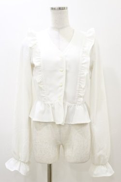 画像1: EATME / Vネックラッフルブラウス Free オフ H-25-11-24-1022-LO-BL-NS-ZH