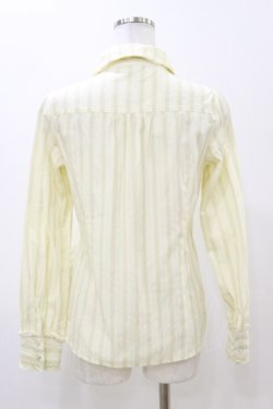 画像2: axes femme / 音符ブローチ付きストライプブラウス M 生成り H-25-11-24-1025-AX-BL-NS-ZH